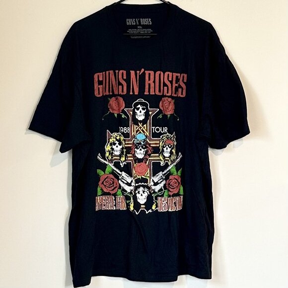 NEW Guns N' Roses Retro 1988 Tour Appetite For Destruction Short Sleeve Tee XXL - Picture 1 of 4